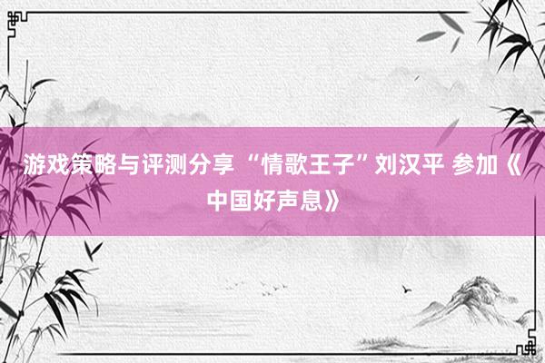 游戏策略与评测分享 “情歌王子”刘汉平 参加《中国好声息》