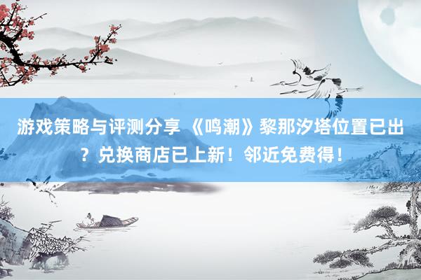 游戏策略与评测分享 《鸣潮》黎那汐塔位置已出？兑换商店已上新！邻近免费得！