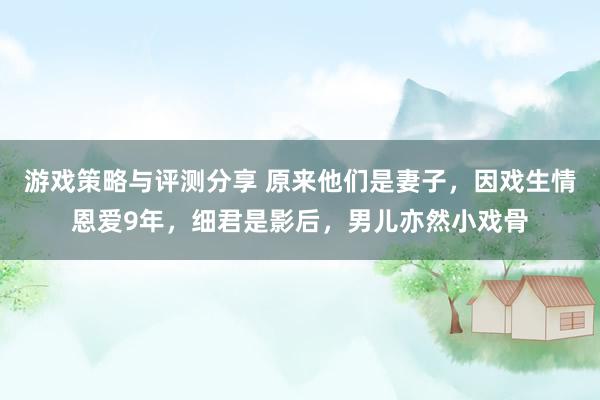 游戏策略与评测分享 原来他们是妻子，因戏生情恩爱9年，细君是影后，男儿亦然小戏骨