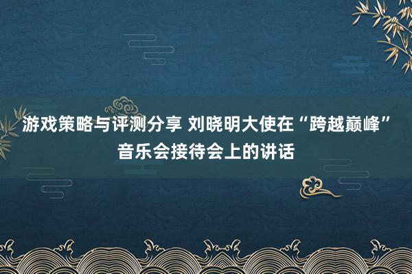 游戏策略与评测分享 刘晓明大使在“跨越巅峰”音乐会接待会上的讲话